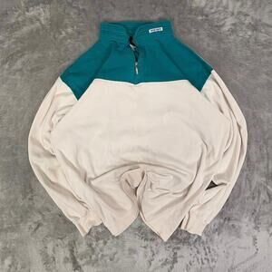 vtg Descente Men Long Sleeve 1/4 Zip Pullover Active Top Sweatshirt size L